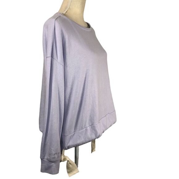 Peace Love World Sweatshirt Lightweight Soft Lavender Oversized Size Small - Picture 2 of 11